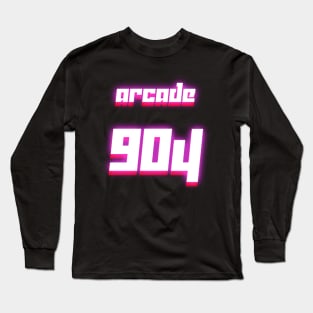 Arcade 904 Logo - Retro Pink Long Sleeve T-Shirt